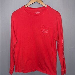 Vineyard Vines Boys Red Long Sleeve Coastal Cotton Tee size XL